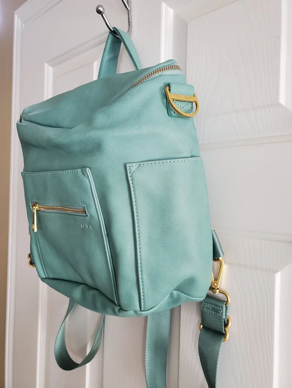 Fawn Design The Mini Backpack In Turquoise Blue  Vegan Leather